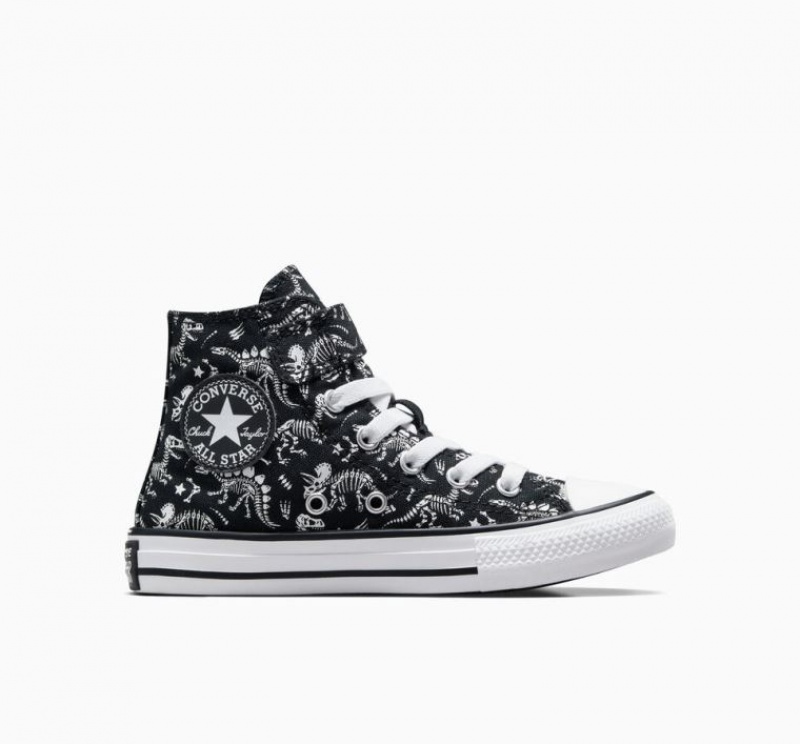 Gyerek Converse Chuck Taylor All Star Easy-on Dinos Magasszárú Tornacipő Fekete | HUNGARY KXT5JD