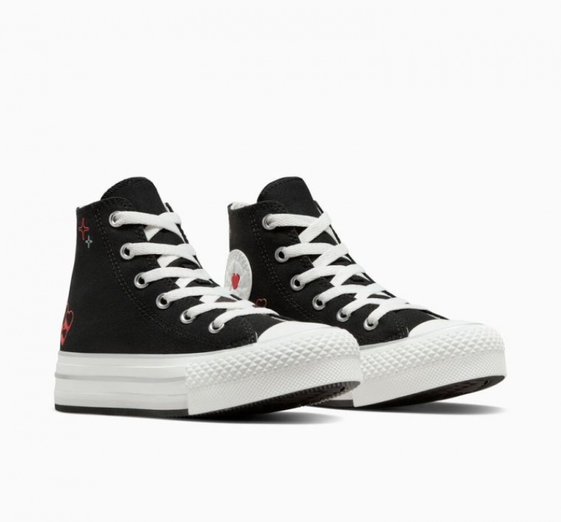 Gyerek Converse Chuck Taylor All Star Eva Lift Y2K Heart Platform Cipő Fekete | HUNGARY DAC2WQ