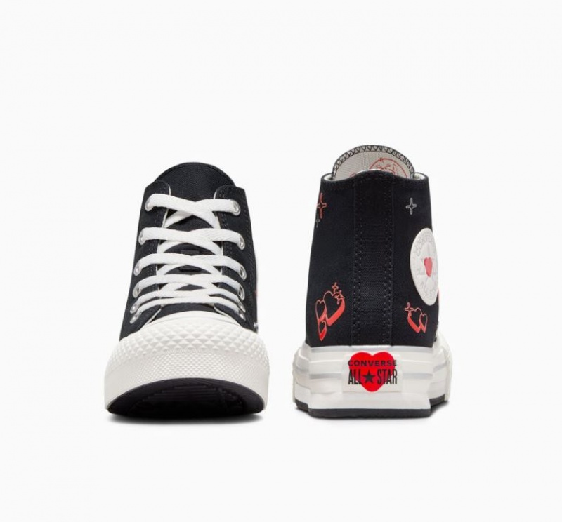 Gyerek Converse Chuck Taylor All Star Eva Lift Y2K Heart Platform Cipő Fekete | HUNGARY DAC2WQ