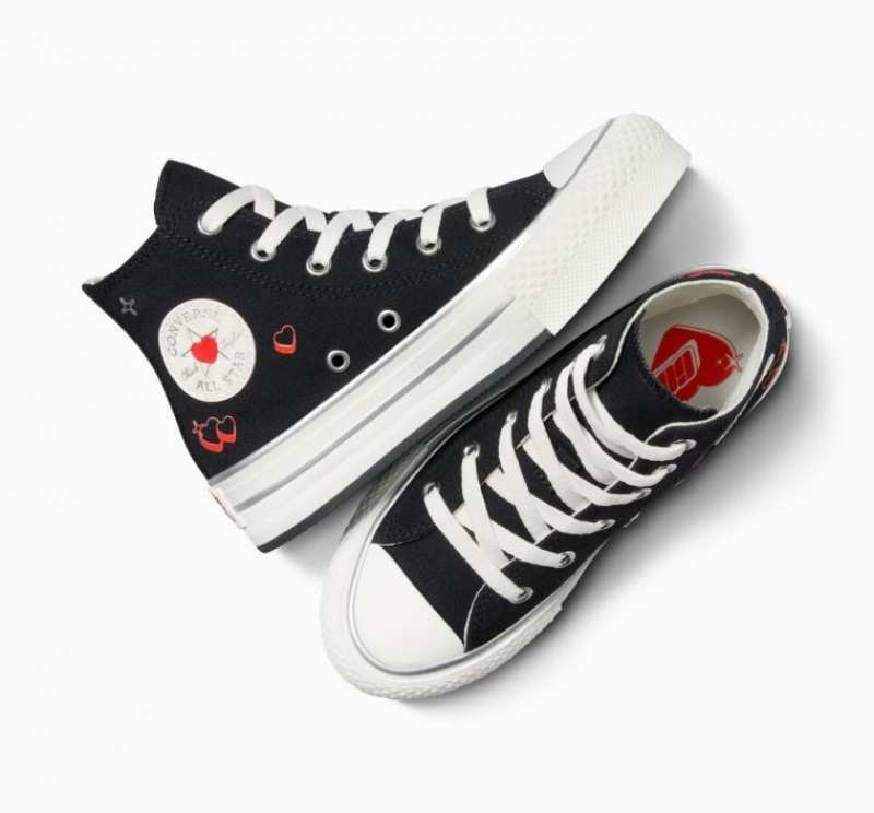 Gyerek Converse Chuck Taylor All Star Eva Lift Y2K Heart Platform Cipő Fekete | HUNGARY DAC2WQ