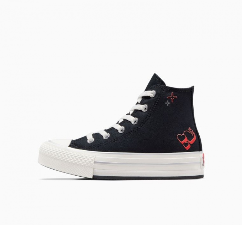 Gyerek Converse Chuck Taylor All Star Eva Lift Y2K Heart Platform Cipő Fekete | HUNGARY DAC2WQ