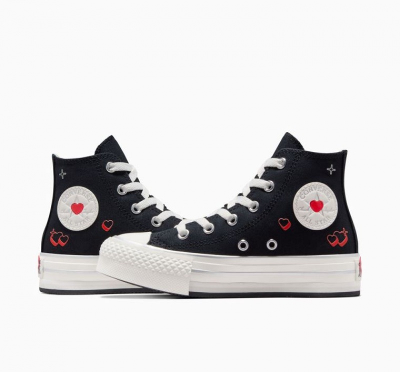 Gyerek Converse Chuck Taylor All Star Eva Lift Y2K Heart Platform Cipő Fekete | HUNGARY DAC2WQ