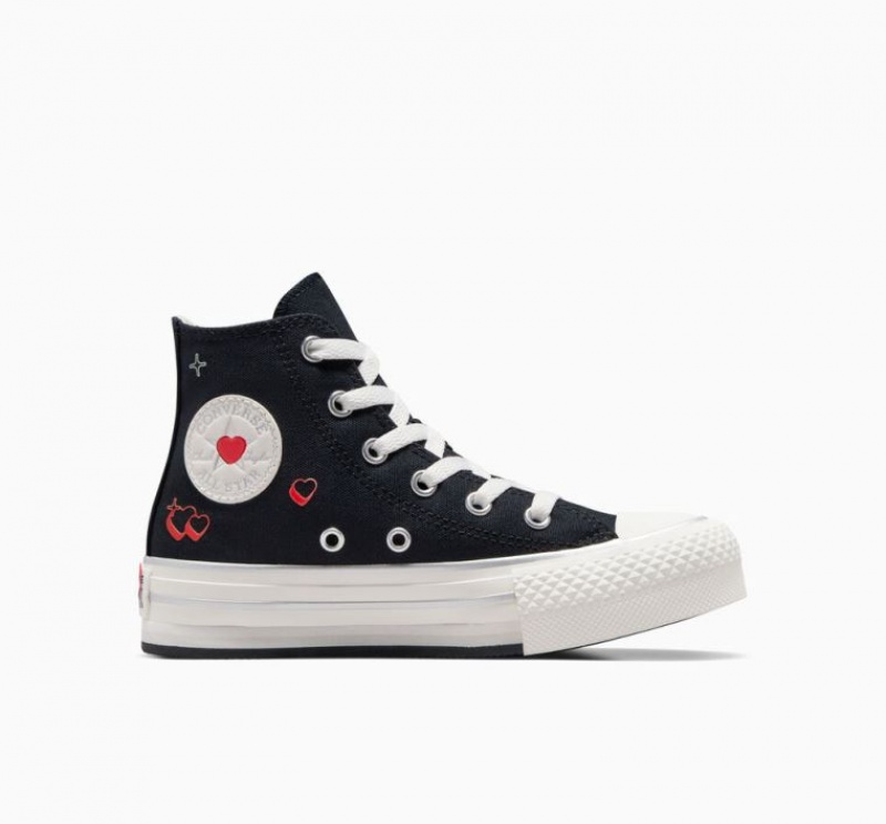 Gyerek Converse Chuck Taylor All Star Eva Lift Y2K Heart Platform Cipő Fekete | HUNGARY DAC2WQ