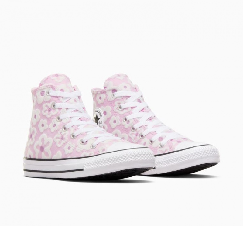 Gyerek Converse Chuck Taylor All Star Floral Embroidery Magasszárú Tornacipő Levendula | HUNGARY LSW6NJ