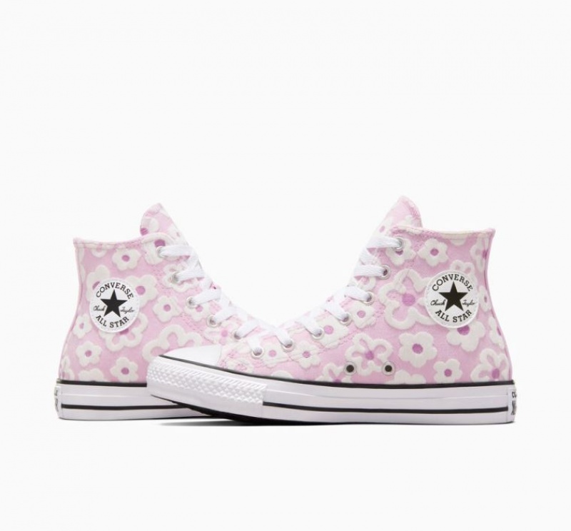 Gyerek Converse Chuck Taylor All Star Floral Embroidery Magasszárú Tornacipő Levendula | HUNGARY LSW6NJ