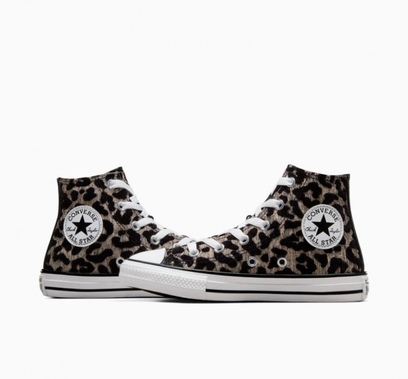 Gyerek Converse Chuck Taylor All Star Leopard Magasszárú Tornacipő Fekete | HUNGARY TRS8DH