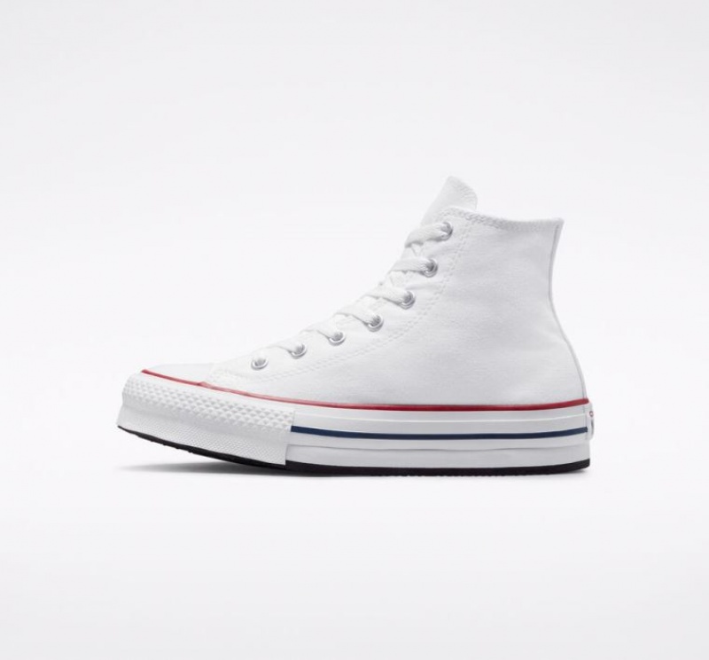 Gyerek Converse Chuck Taylor All Star Lift Platform Cipő Fehér | HUNGARY SNW9BH