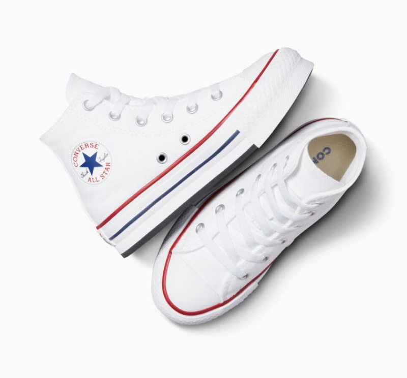 Gyerek Converse Chuck Taylor All Star Lift Platform Cipő Fehér | HUNGARY YKV0GN