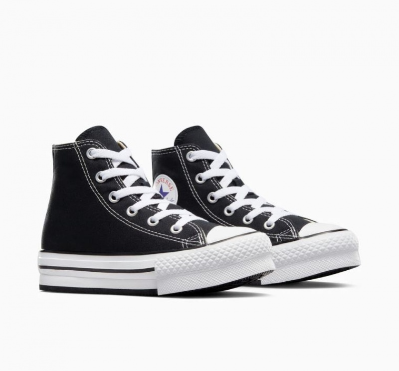 Gyerek Converse Chuck Taylor All Star Lift Platform Cipő Fekete | HUNGARY TSG6XY