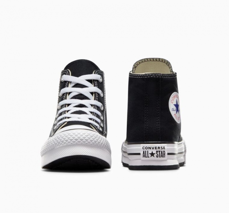 Gyerek Converse Chuck Taylor All Star Lift Platform Cipő Fekete | HUNGARY TSG6XY