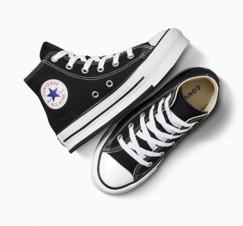 Gyerek Converse Chuck Taylor All Star Lift Platform Cipő Fekete | HUNGARY TSG6XY