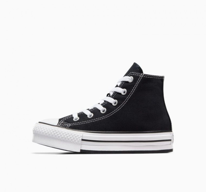 Gyerek Converse Chuck Taylor All Star Lift Platform Cipő Fekete | HUNGARY TSG6XY