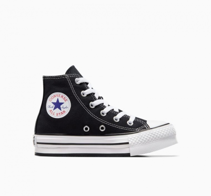 Gyerek Converse Chuck Taylor All Star Lift Platform Cipő Fekete | HUNGARY TSG6XY