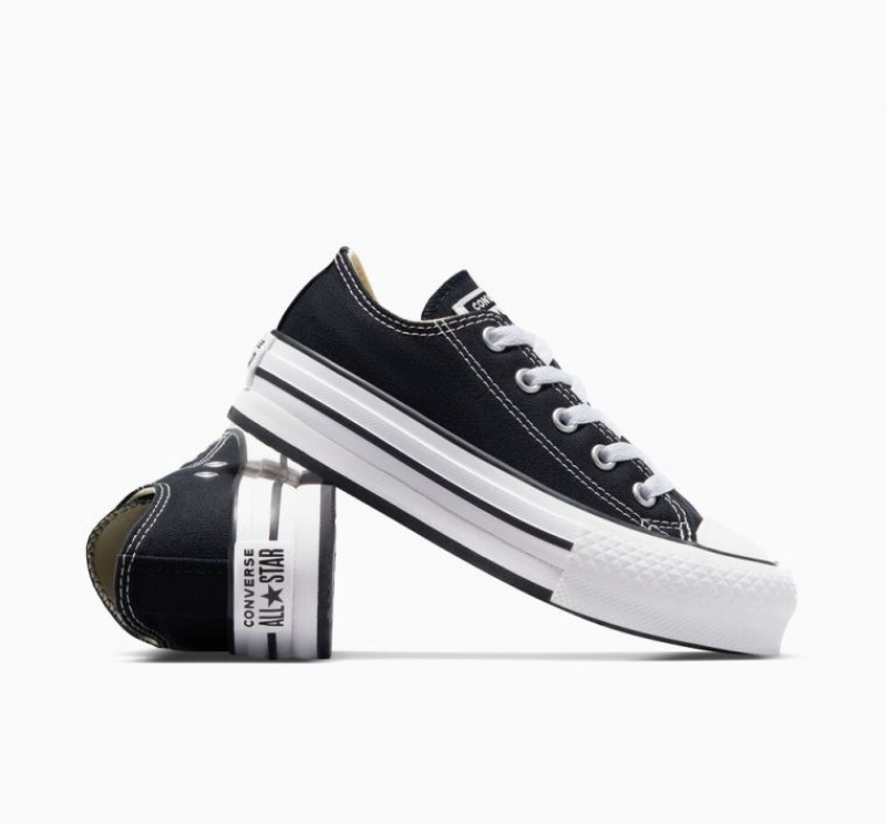 Gyerek Converse Chuck Taylor All Star Lift Platform Cipő Fekete | HUNGARY GUF3VS