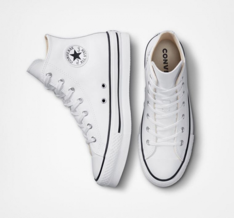 Gyerek Converse Chuck Taylor All Star Lift Leather Platform Cipő Fehér | HUNGARY TJC3QD