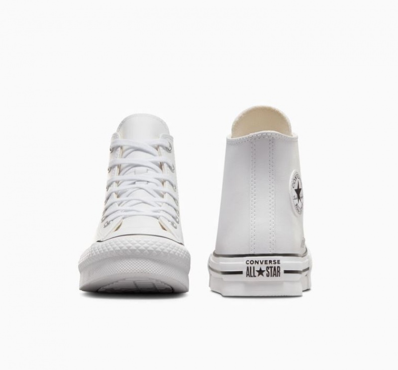 Gyerek Converse Chuck Taylor All Star Lift Leather Platform Cipő Fehér | HUNGARY KNM9SF