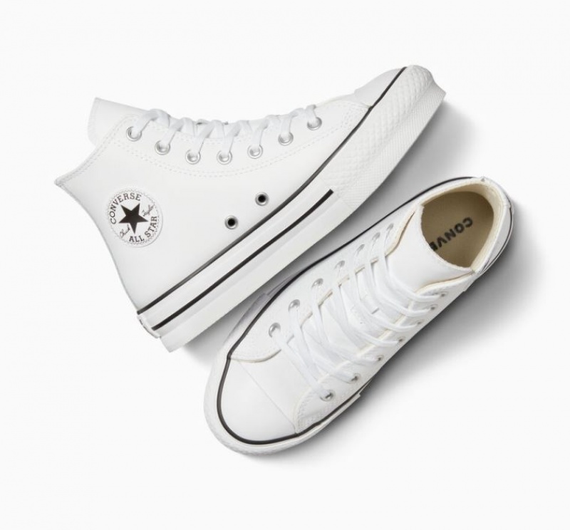 Gyerek Converse Chuck Taylor All Star Lift Leather Platform Cipő Fehér | HUNGARY KNM9SF