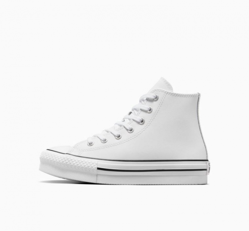 Gyerek Converse Chuck Taylor All Star Lift Leather Platform Cipő Fehér | HUNGARY KNM9SF