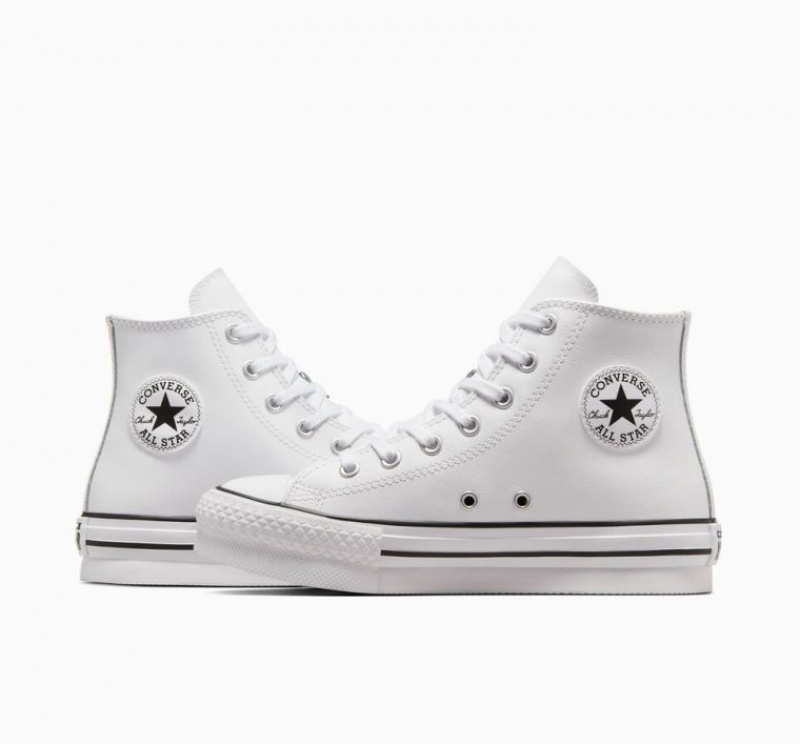 Gyerek Converse Chuck Taylor All Star Lift Leather Platform Cipő Fehér | HUNGARY KNM9SF