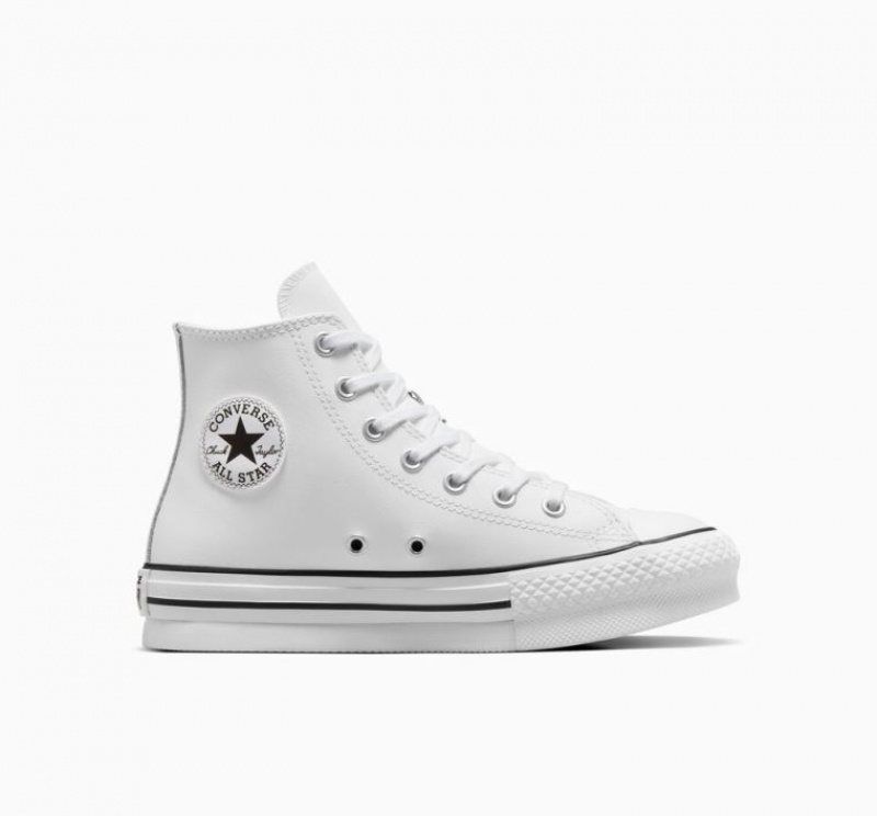 Gyerek Converse Chuck Taylor All Star Lift Leather Platform Cipő Fehér | HUNGARY KNM9SF