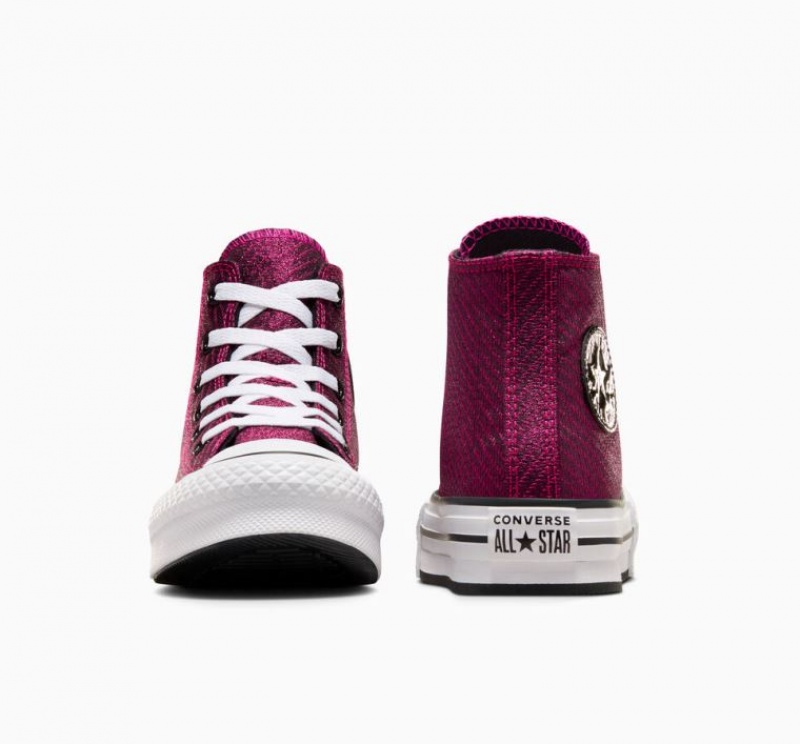 Gyerek Converse Chuck Taylor All Star Lift Sparkle Platform Cipő Rózsaszín | HUNGARY HDB0MR