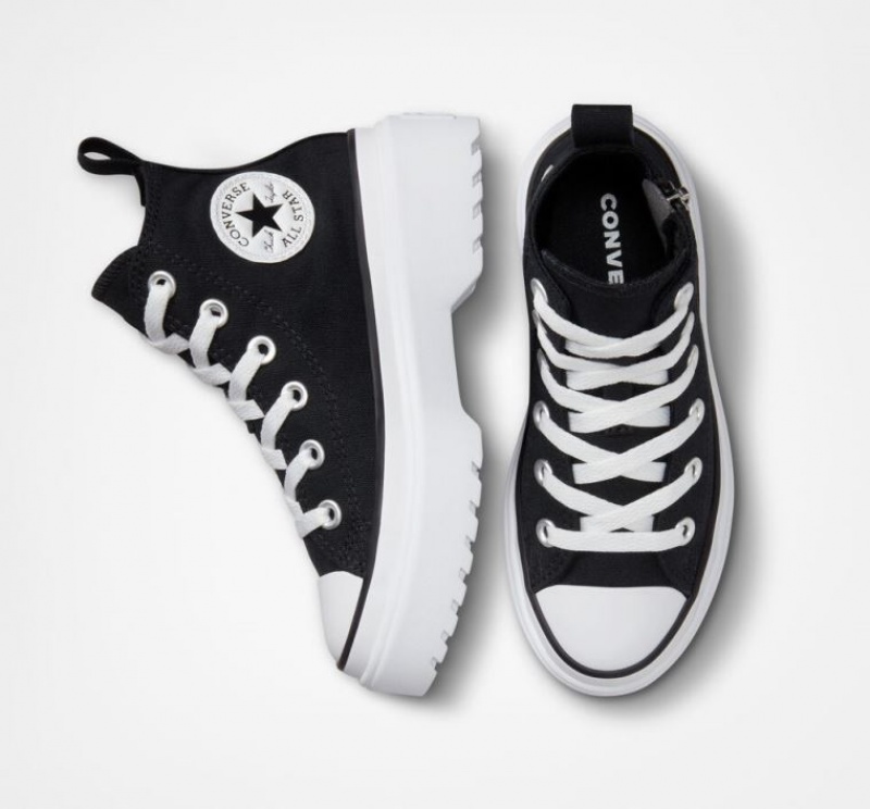 Gyerek Converse Chuck Taylor All Star Lugged Lift Canvas Platform Cipő Fekete | HUNGARY VRG9YS