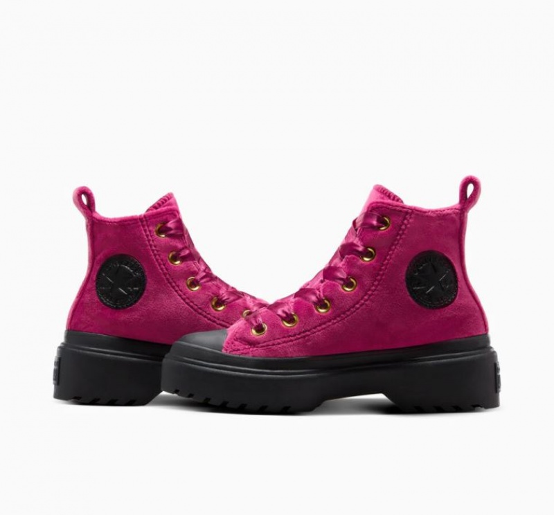 Gyerek Converse Chuck Taylor All Star Lugged Lift Velvet Platform Cipő Fukszia | HUNGARY CHP1KB