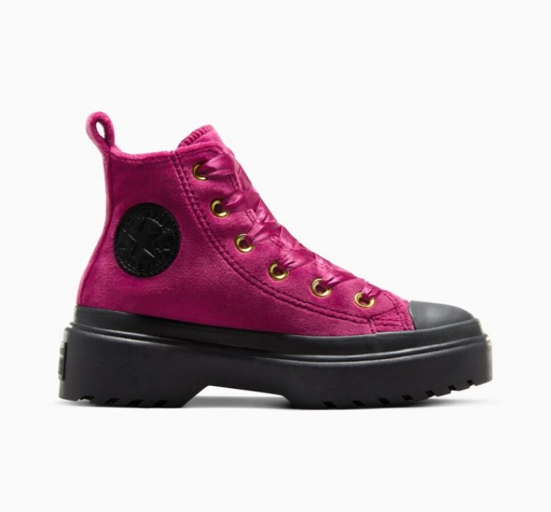 Gyerek Converse Chuck Taylor All Star Lugged Lift Velvet Platform Cipő Fukszia | HUNGARY CHP1KB