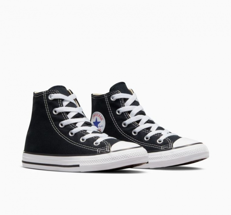 Gyerek Converse Chuck Taylor All Star Magasszárú Tornacipő Fekete | HUNGARY QUS3WM