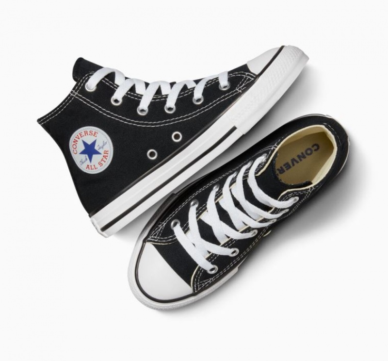 Gyerek Converse Chuck Taylor All Star Magasszárú Tornacipő Fekete | HUNGARY QUS3WM