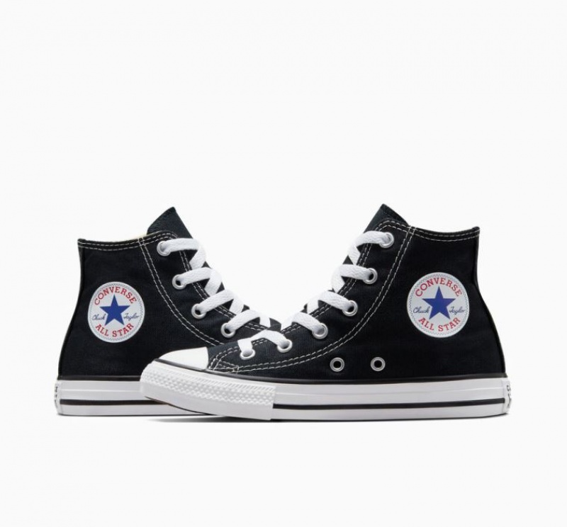 Gyerek Converse Chuck Taylor All Star Magasszárú Tornacipő Fekete | HUNGARY QUS3WM