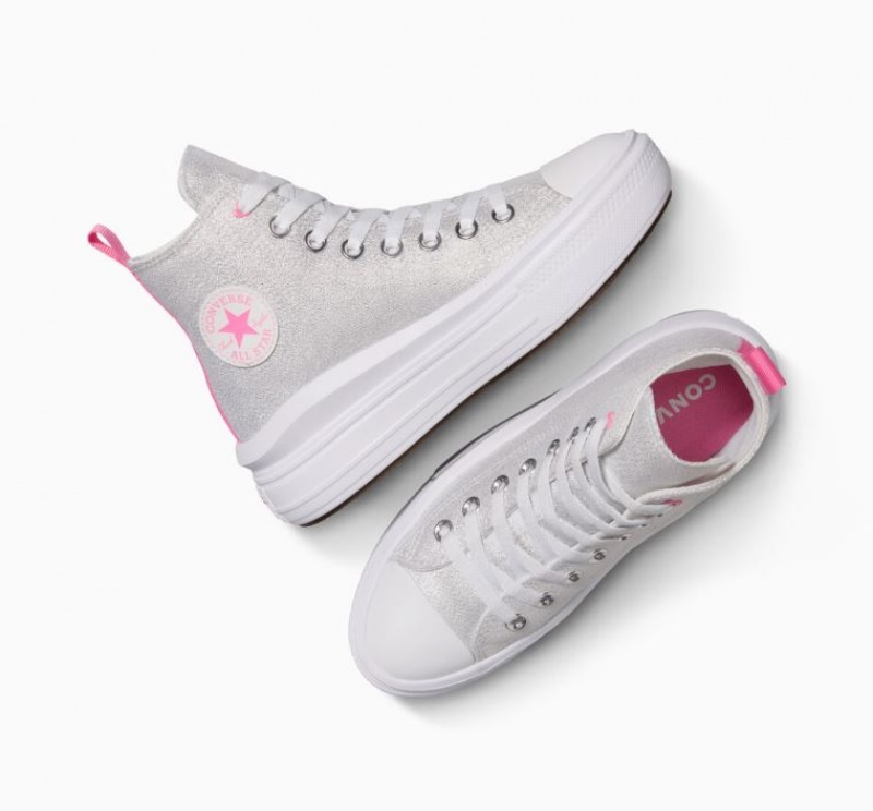 Gyerek Converse Chuck Taylor All Star Move Sparkle Platform Cipő Fehér | HUNGARY YQX8WB