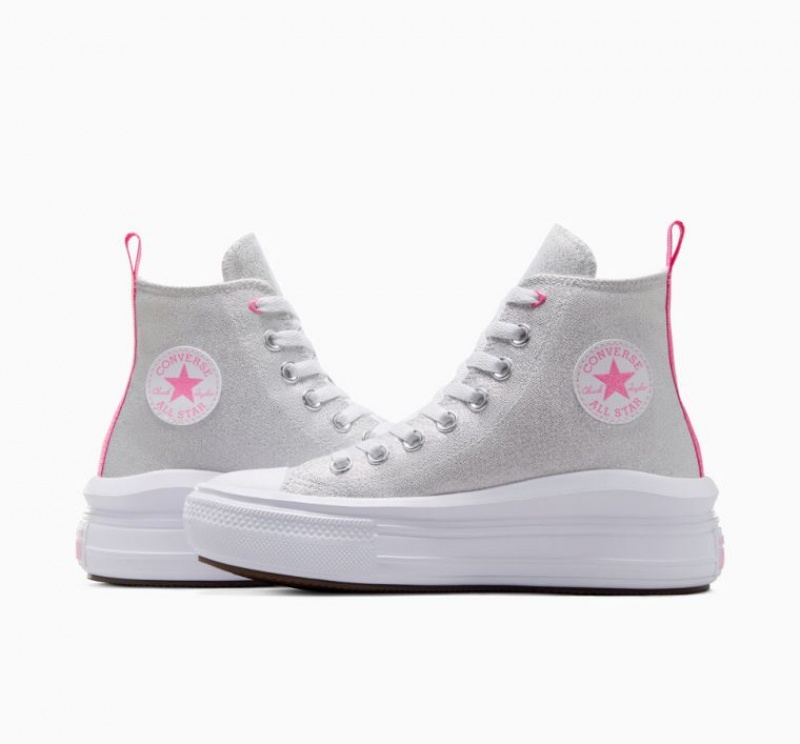 Gyerek Converse Chuck Taylor All Star Move Sparkle Platform Cipő Fehér | HUNGARY YQX8WB