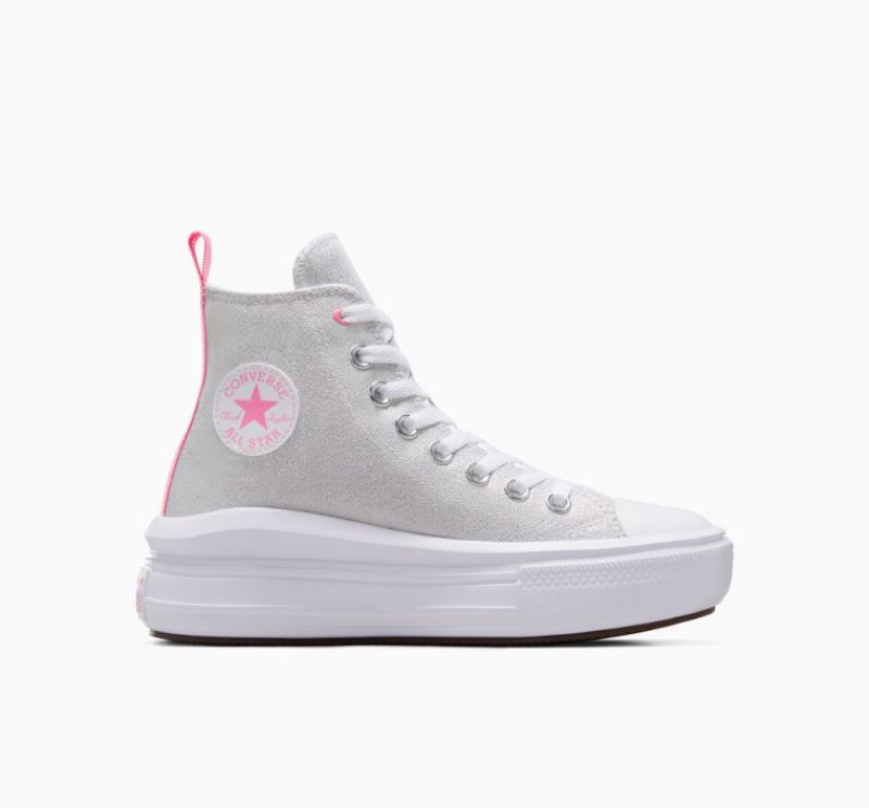 Gyerek Converse Chuck Taylor All Star Move Sparkle Platform Cipő Fehér | HUNGARY YQX8WB