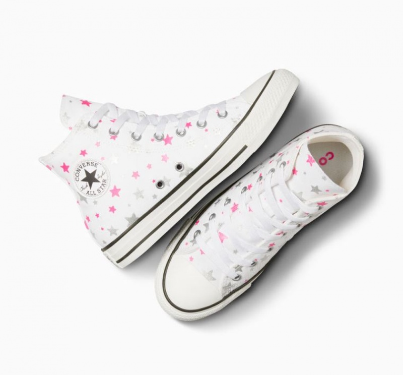 Gyerek Converse Chuck Taylor All Star Sparkle Magasszárú Tornacipő Fehér | HUNGARY AIO3UC