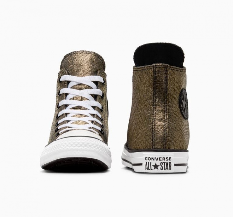 Gyerek Converse Chuck Taylor All Star Sparkle Magasszárú Tornacipő Arany | HUNGARY VZL8UJ