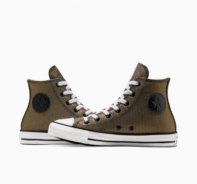 Gyerek Converse Chuck Taylor All Star Sparkle Magasszárú Tornacipő Arany | HUNGARY VZL8UJ