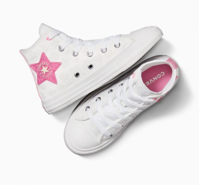 Gyerek Converse Chuck Taylor All Star Sparkle Magasszárú Tornacipő Fehér | HUNGARY COM4QN