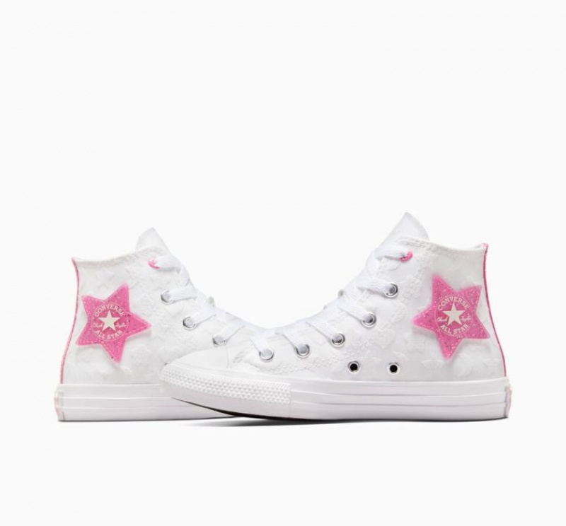 Gyerek Converse Chuck Taylor All Star Sparkle Magasszárú Tornacipő Fehér | HUNGARY COM4QN