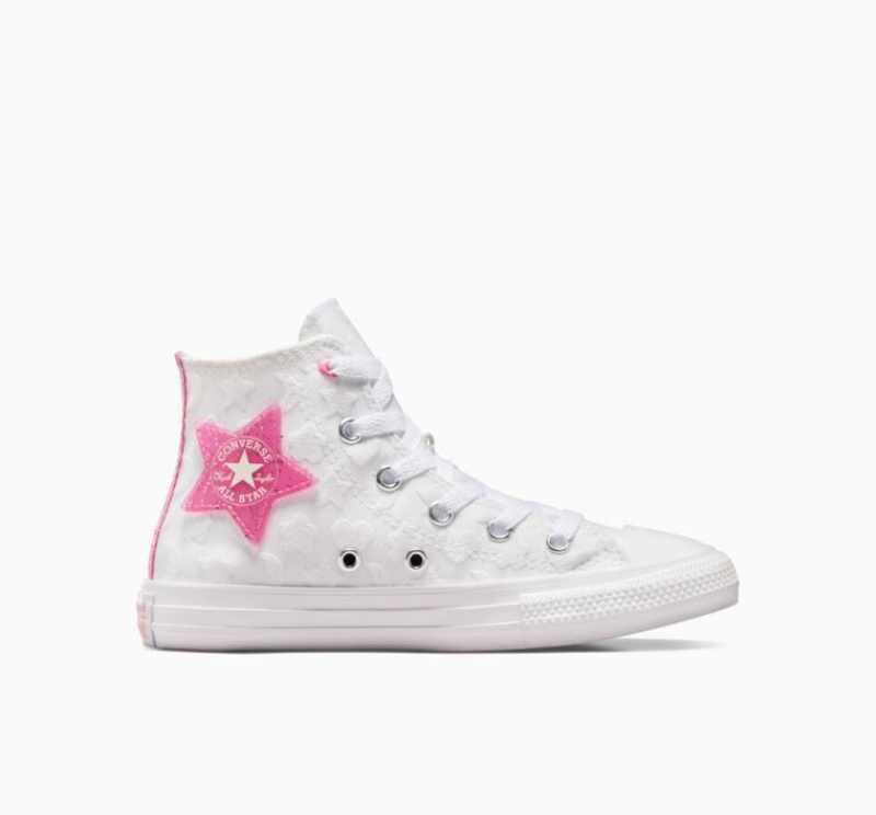 Gyerek Converse Chuck Taylor All Star Sparkle Magasszárú Tornacipő Fehér | HUNGARY COM4QN