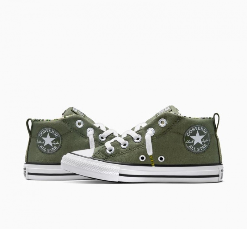 Gyerek Converse Chuck Taylor All Star Street Snake Lined Sportcipő Zöld | HUNGARY LCD2ZF