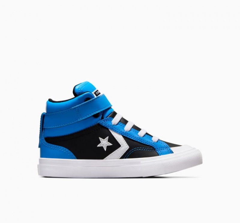 Gyerek Converse Pro Blaze Strap Leather Magasszárú Tornacipő Kék Fekete | HUNGARY BPH5GZ