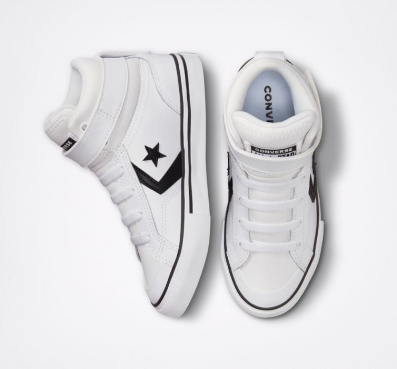 Gyerek Converse Pro Blaze Strap Leather Magasszárú Tornacipő Fehér | HUNGARY HYO7NL