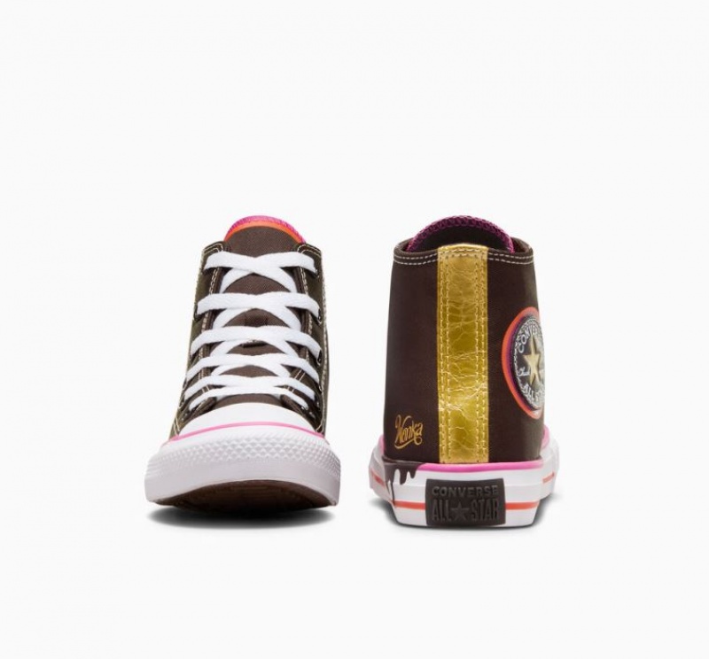 Gyerek Converse X Wonka Chuck Taylor All Star Magasszárú Tornacipő Sötétbarna | HUNGARY OUT2YF