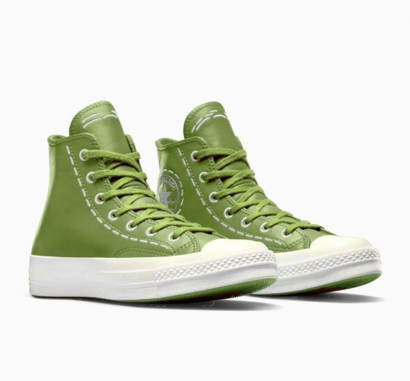 Női Converse Chuck 70 Bold Stitch Magasszárú Tornacipő Zöld | HUNGARY FDG8YH