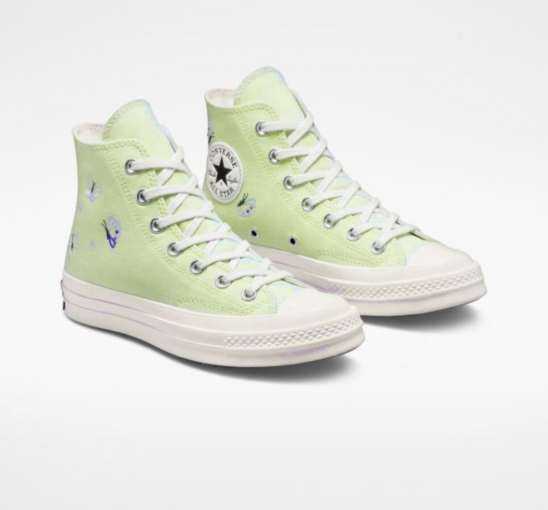 Női Converse Chuck 70 Butterfly Wings Magasszárú Tornacipő Világos Zöld | HUNGARY NGT4CR