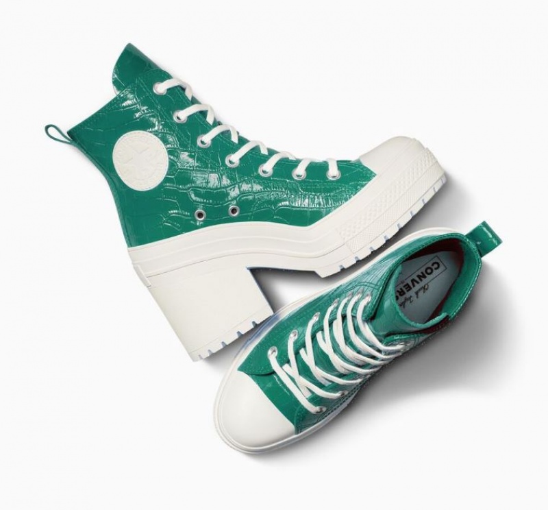 Női Converse Chuck 70 De Luxe Heel Embossed Magasszárú Tornacipő Zöld | HUNGARY GKI8YZ