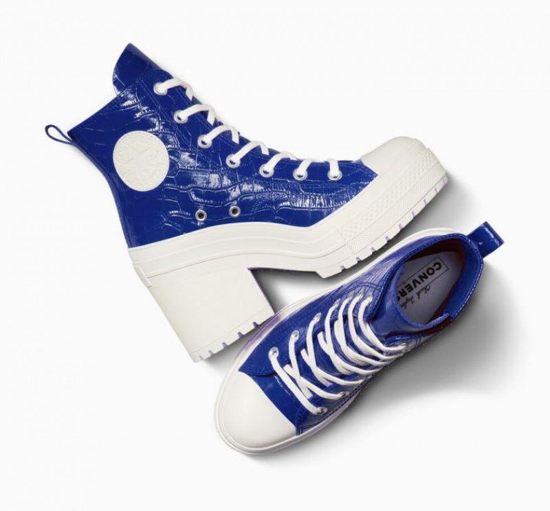 Női Converse Chuck 70 De Luxe Heel Embossed Magasszárú Tornacipő Kék | HUNGARY UBJ4RG