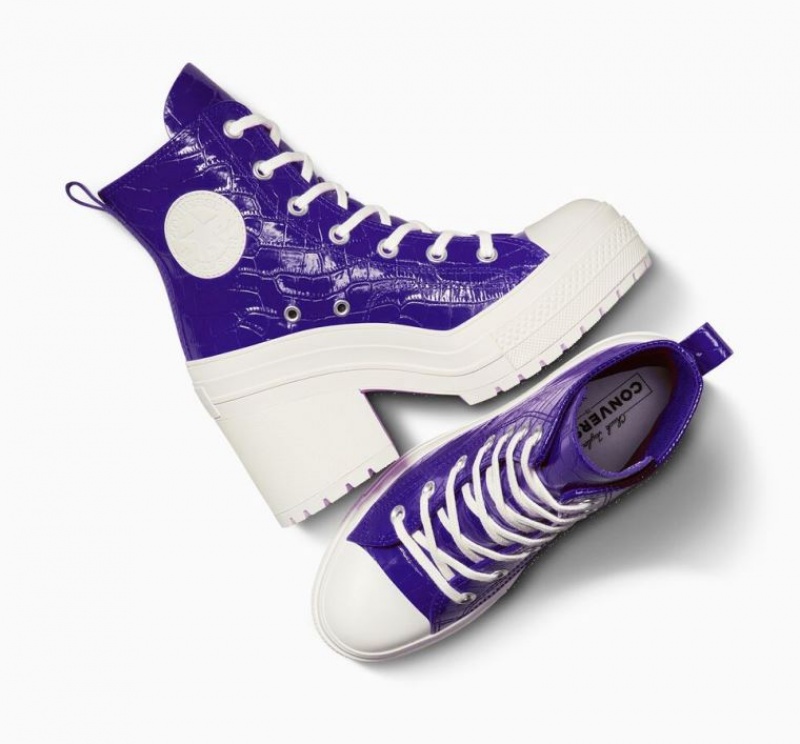 Női Converse Chuck 70 De Luxe Heel Embossed Magasszárú Tornacipő Kék | HUNGARY TUE9FX