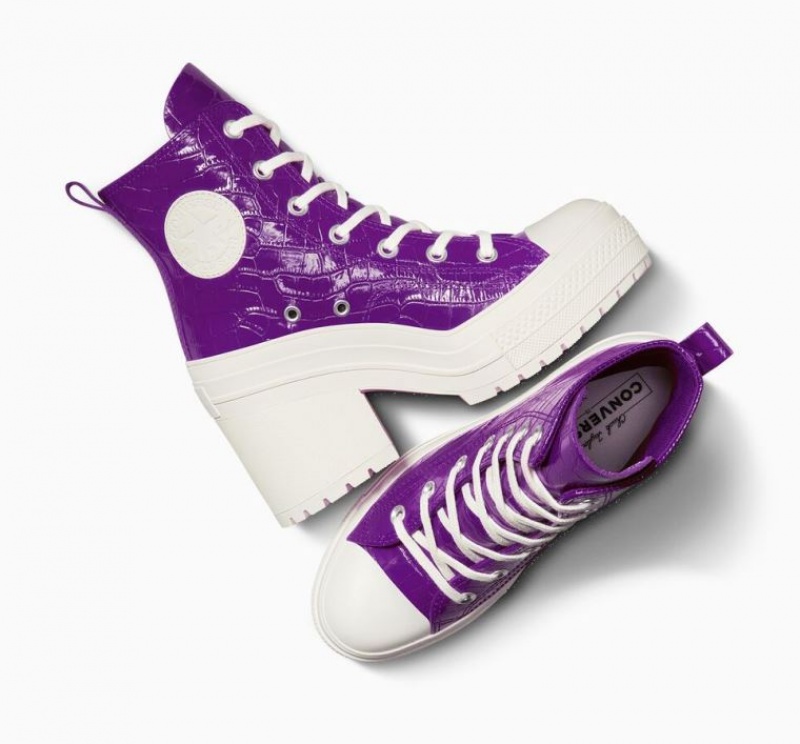 Női Converse Chuck 70 De Luxe Heel Embossed Magasszárú Tornacipő Lila | HUNGARY RVY1GK